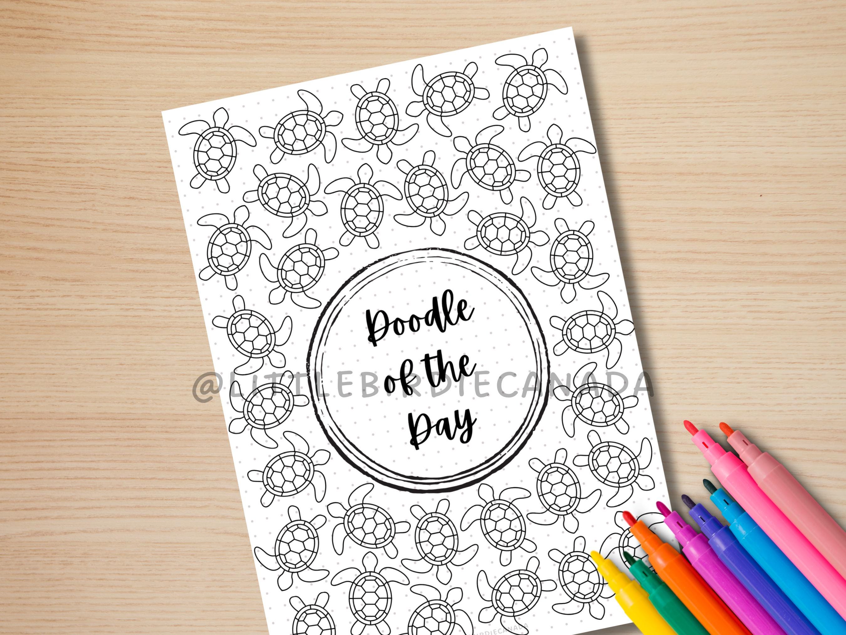 Turtle Doodle of the Day - PRINTABLE Journal Page - Planner Page ...