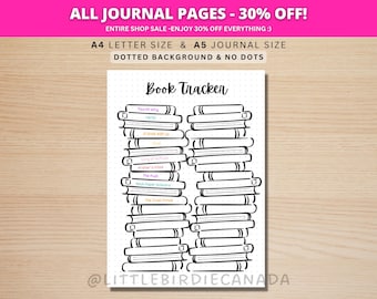 Book Tracker - PRINTABLE Journal Page - Book Journal - Reading Log - Reading Tracker - Habit Tracker - Printable Planner Page - Book Log