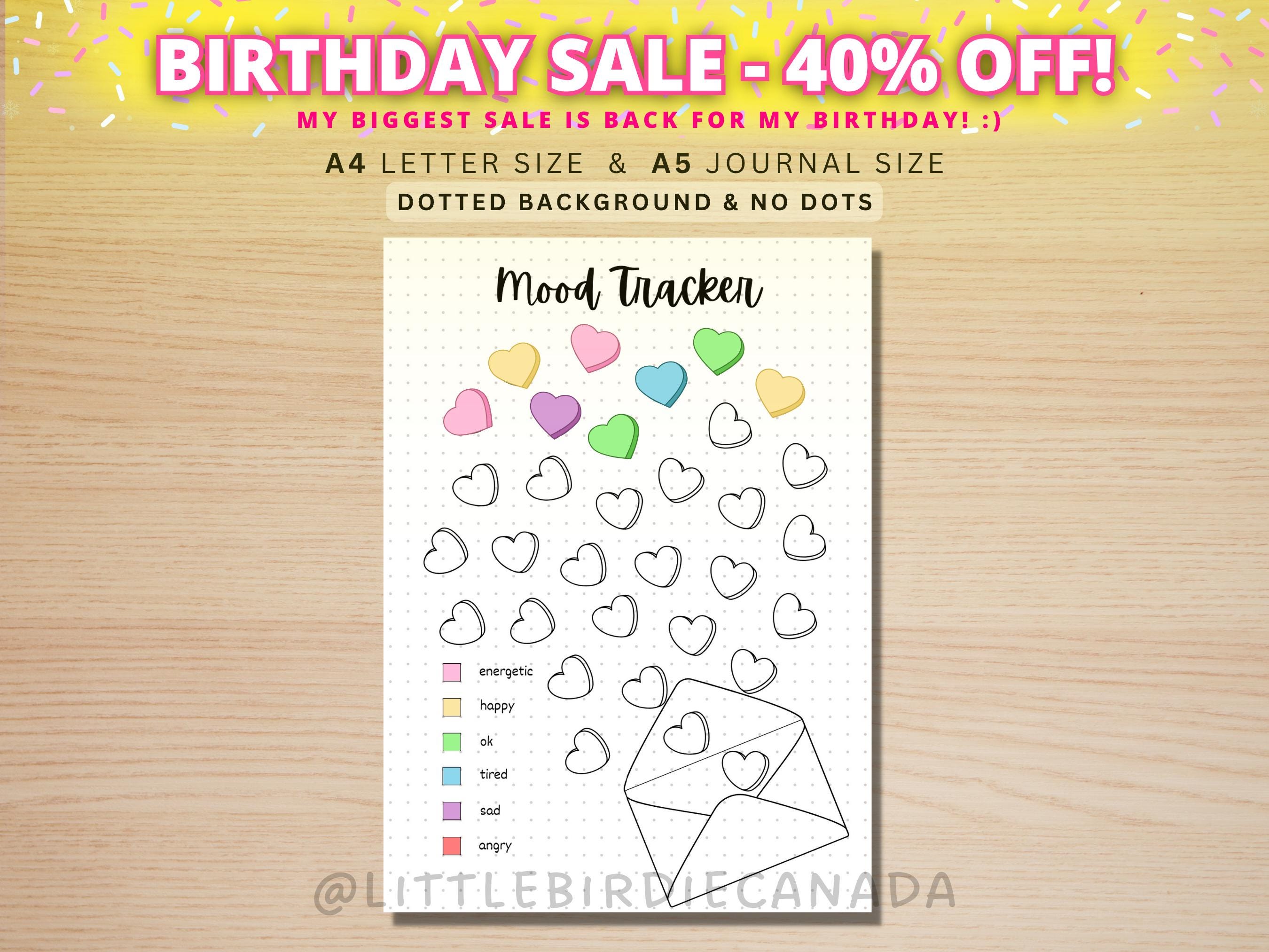 Heart Mood Tracker - PRINTABLE Journal Page - Planner Page