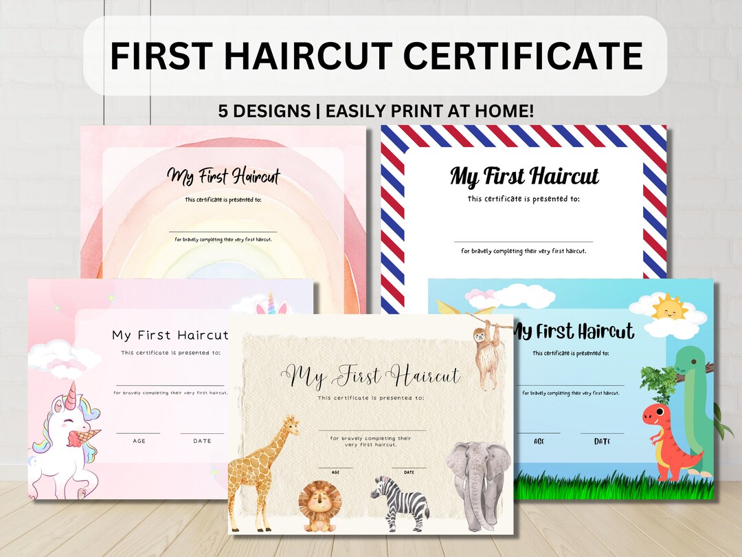 My First Haircut Certificate First Haircut Keepsake First Hair Cut