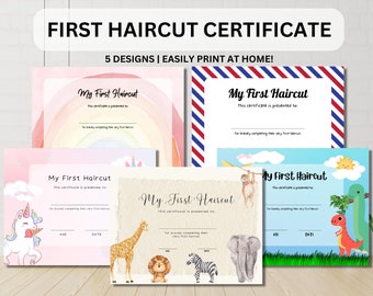 My First Haircut Certificate First Haircut Keepsake First Hair Cut Certificate Milestone Marker First Haircut Award For Kids Baby Bundle