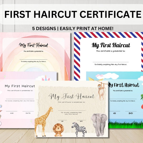 My First Haircut Certificate First Haircut Keepsake First Hair Cut Certificate Milestone Marker First Haircut Award For Kids Baby Bundle