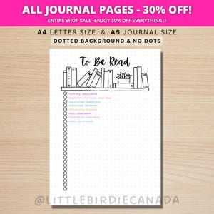 読書予定リスト - TBRリスト - 印刷可能なジャーナルページ - 読書ジャーナルページ - ブックトラッカー - 読書トラッカー - 習慣トラッカー - 印刷可能なプランナーページ