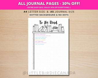 To Be Read - TBR List - PRINTABLE Journal Page - Book Journal Page - Book Tracker - Reading Tracker - Habit Tracker - Printable Planner Page