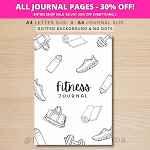 Pagina del titolo del diario di fitness - Pagina del diario di fitness STAMPABILE - Pagina di copertina del diario di fitness - Pianificatore di fitness - Pagina del diario di perdita di peso
