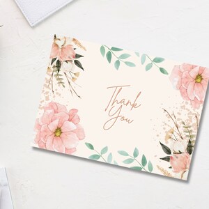 PRINTABLE Thank You Card Flower Thank You Card Floral Thank You Card ...