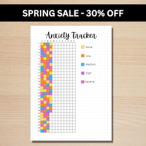 Anxiety Tracker - A5 Journal Page - PRINTABLE Tracker - Habit Tracker - Anxiety Journal - Anxiety Worksheet - Mood Tracker