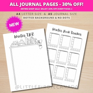 Winter To Be Read - TBR List - PRINTABLE Journal Page - Book Tracker - Reading Journal - Reading Tracker - Digital Planner