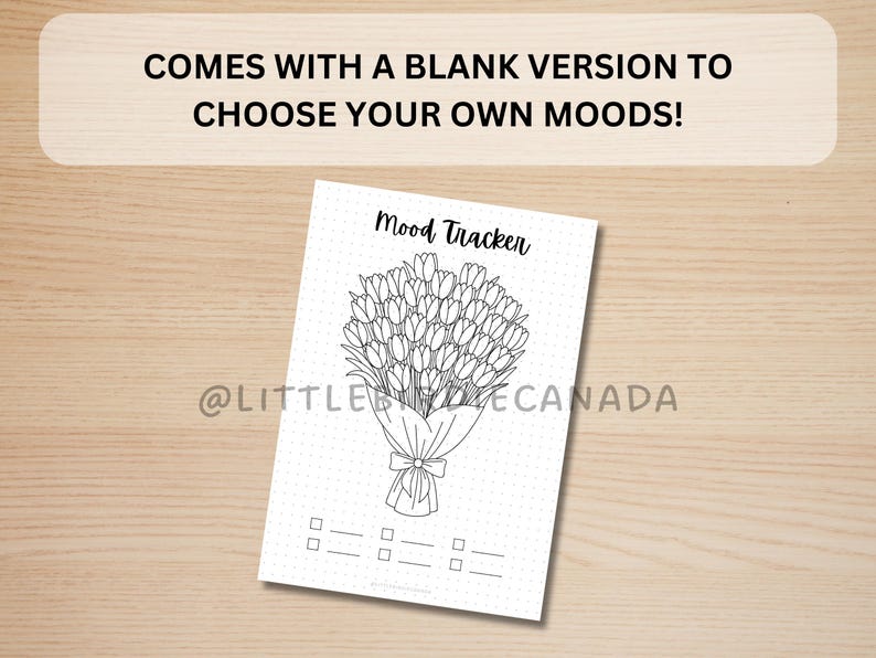 Flower Bouquet Mood Tracker - PRINTABLE Journal Page - Tulip Theme ...
