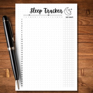 Sleep Tracker - PRINTABLE Journal Page - Monthly Sleep Tracker - Sleep ...