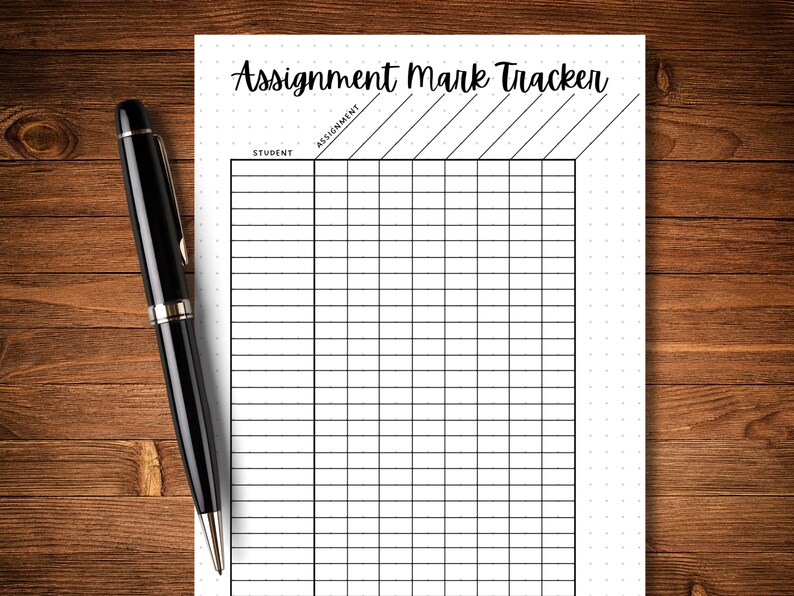 Assignment Mark Tracker - PRINTABLE Teacher Planner Page - Grade ...