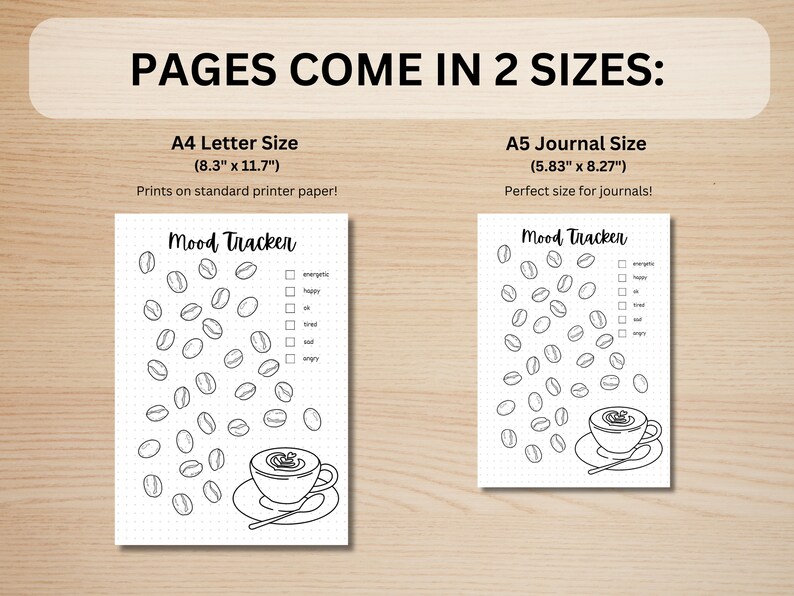 Coffee Bean Mood Tracker - PRINTABLE Journal Page - Planner Page ...