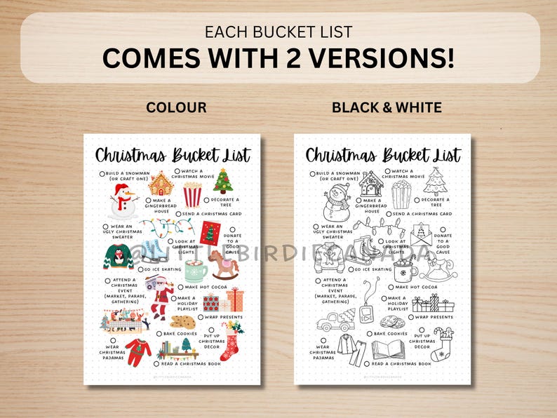 Bucket List Bundle PRINTABLE Journal Pages Fall Bucket List Winter