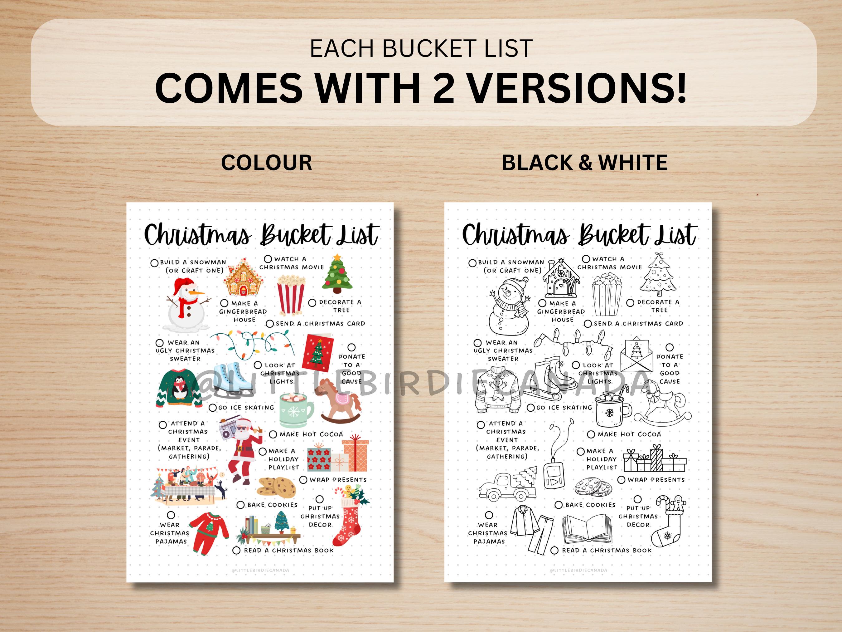 Bucket List Bundle - PRINTABLE Journal Pages Fall Bucket List Winter ...