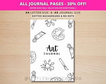 Art Journal Title Page - PRINTABLE Journal Page - Art Journal Cover Page - Art Planner - Artwork Journal Page - Craft Journal - Junk Journal