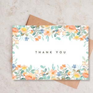 PRINTABLE Thank You Card Flower Thank You Card Floral Thank You Card ...