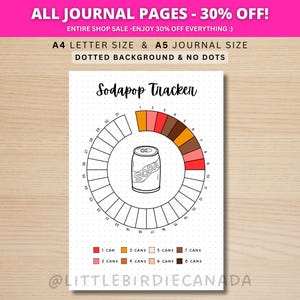 Soda Pop Tracker - PRINTABLE Journal Page - Health Tracker - Caffeine Tracker - Soda Tracker - Pop Tracker - Food Tracker - Food Diary