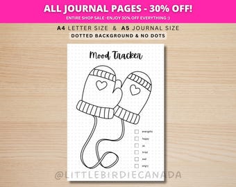 Mittens Mood Tracker - PRINTABLE Journal Page - Planner Page - Feelings Tracker - Daily Mood Tracker - Track Mood - Journal Template