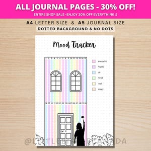 Painting Mood Tracker - PRINTABLE Journal Page - Planner Page - Daily Tracker - Daily Mood Tracker - Monthly Tracker - Journal Template