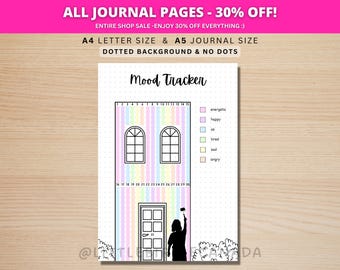 Painting Mood Tracker - PRINTABLE Journal Page - Planner Page - Daily Tracker - Daily Mood Tracker - Monthly Tracker - Journal Template
