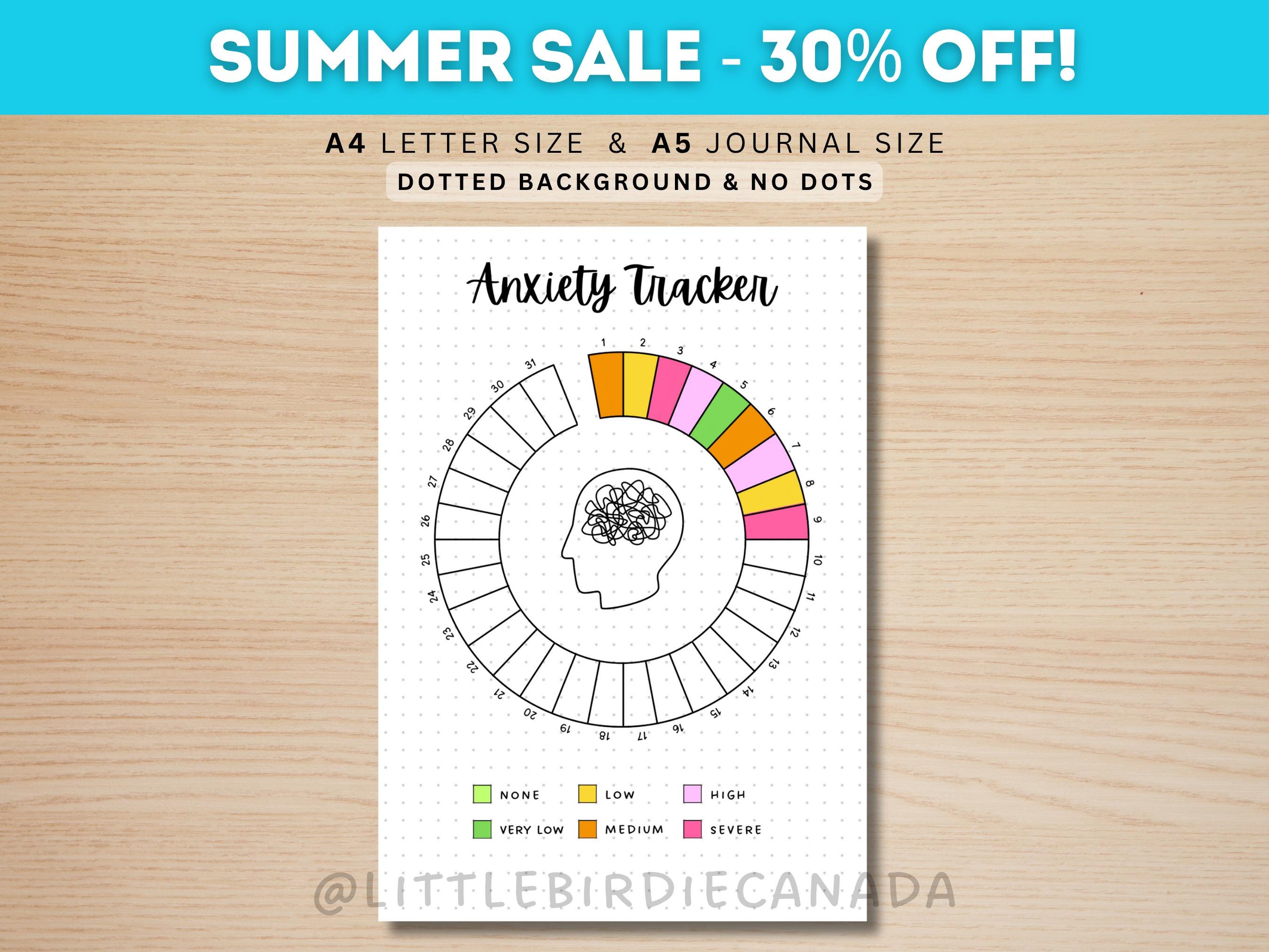 Anxiety Tracker - PRINTABLE Journal Page - Anxiety Log - Habit Tracker - Anxiety Journal - Track Anxiety Worksheet - Printable Planner Page