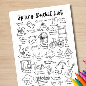 Lista delle cose da fare in primavera - Attività primaverili - Pagina del diario STAMPABILE - Pagina dell'agenda - Lista delle cose da fare in primavera - Elenco delle attività primaverili - Elenco delle cose divertenti in primavera immagine 7
