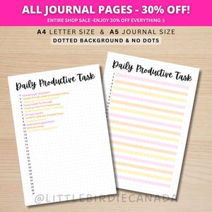 Daily Productive Task - PRINTABLE Journal Page - Planner Page - Productivity Tracker - Daily Planner - Daily Task - Daily Achievements Log