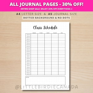 Orario settimanale delle lezioni - Pagina del diario STAMPABILE - Diario dello studente - Pagina del planner dello studente - Agenda dello studente - Orario - Orario dei corsi