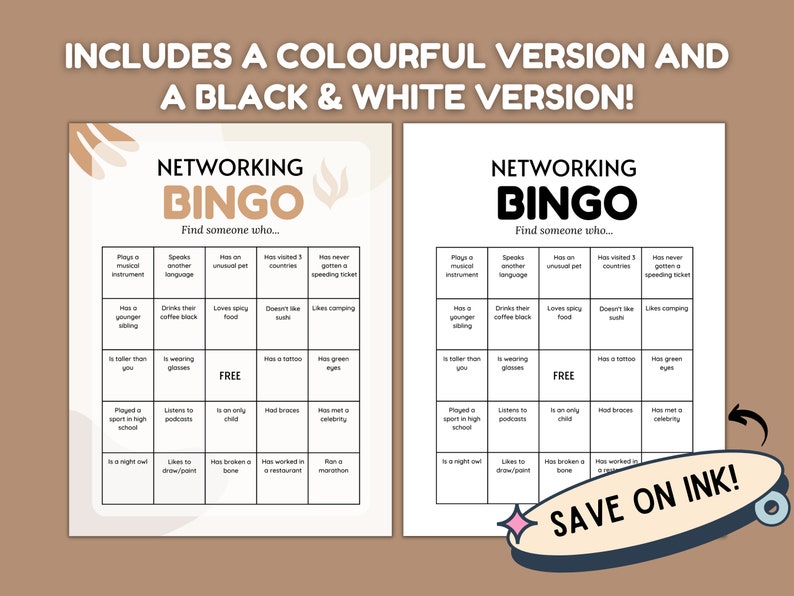 Networking Bingo Game Workplace Bingo Work Bingo Icebreaker Etsy