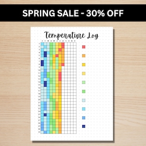 Temperature Log - A5 Journal Page - PRINTABLE Tracker - Temperature Tracker - Weather Tracker - Weather Log - Yearly Tracker - Planner Page