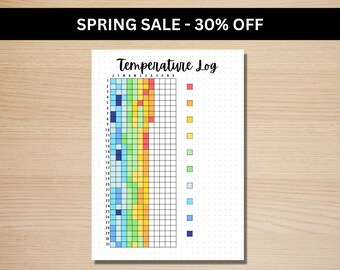 Registro de temperatura - Página de diario A5 - Rastreador IMPRIMIBLE - Rastreador de temperatura - Rastreador meteorológico - Registro meteorológico - Rastreador anual - Página del planificador