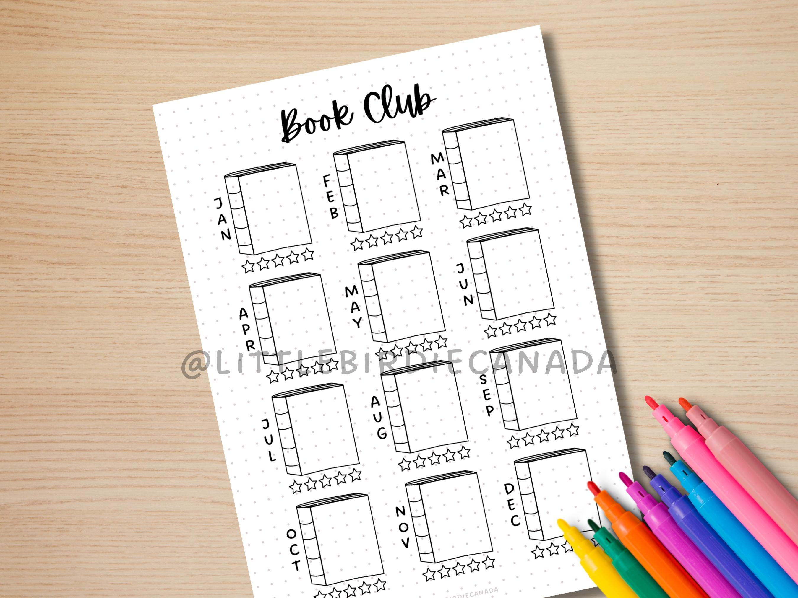 Book Club Book Tracker - PRINTABLE Journal Page - Book Club - Reading ...