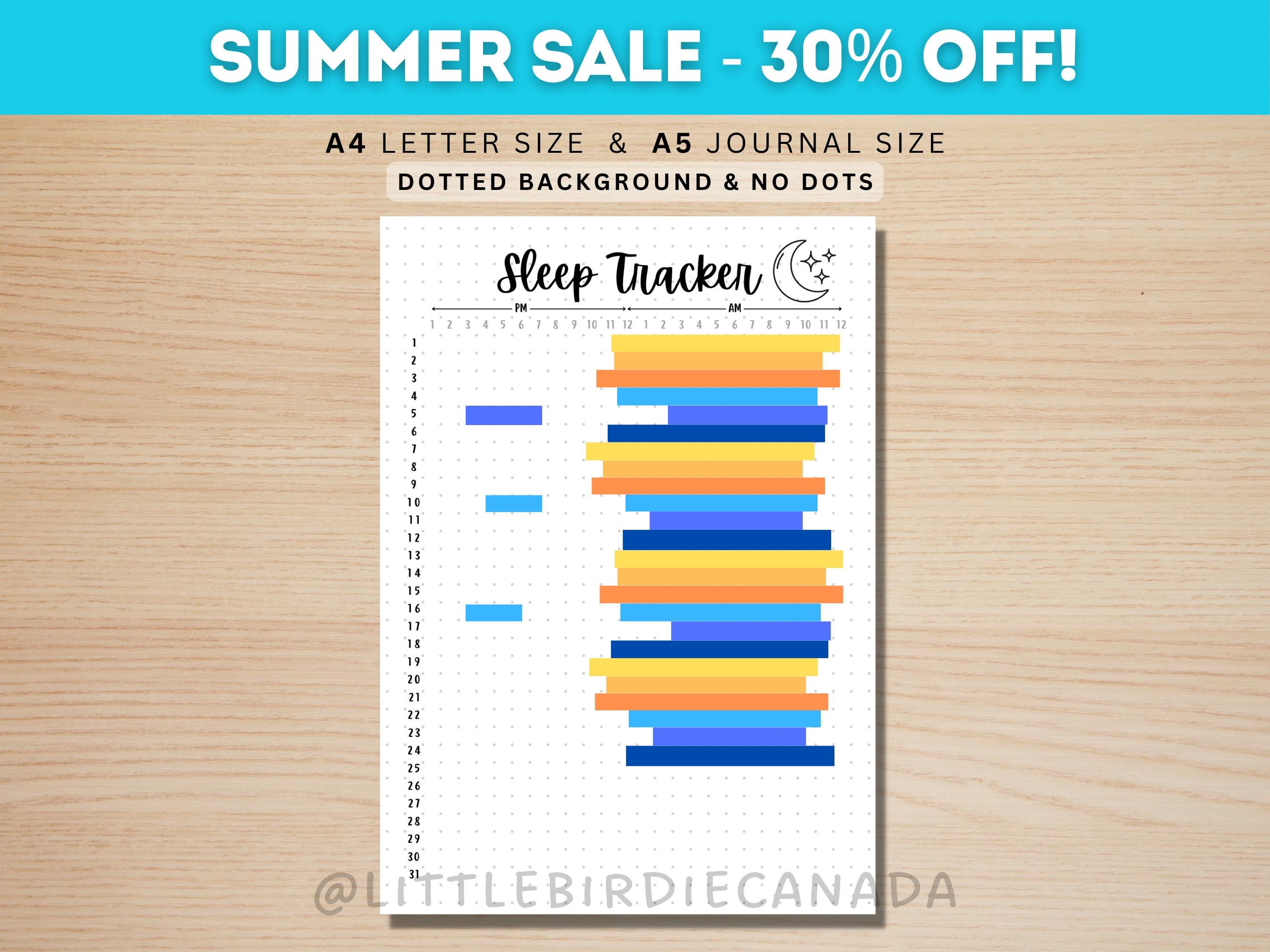 Sleep Tracker - PRINTABLE Journal Page - Monthly Sleep Tracker - Sleep Log - Sleep Analysis - Sleep Quality - Sleep Cycle - Planner Page