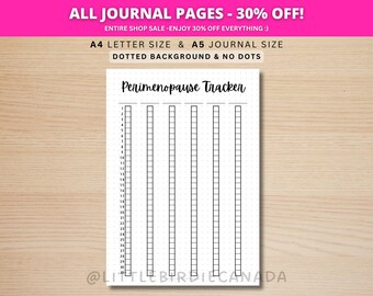 Perimenopause Tracker - PRINTABLE Journal Page - Health Tracker - Symptom Tracker - Health Journal - Track Menopause Symptoms