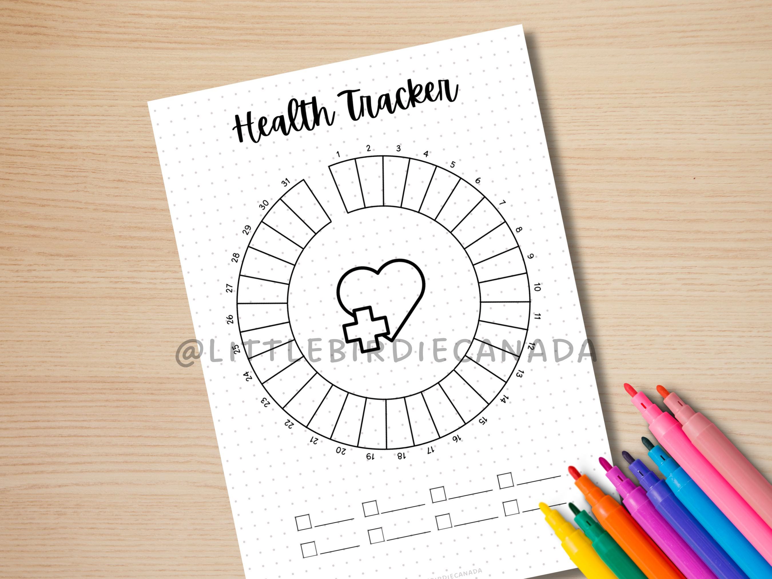 Health Tracker - PRINTABLE Journal Page - Health Log - Habit Tracker ...