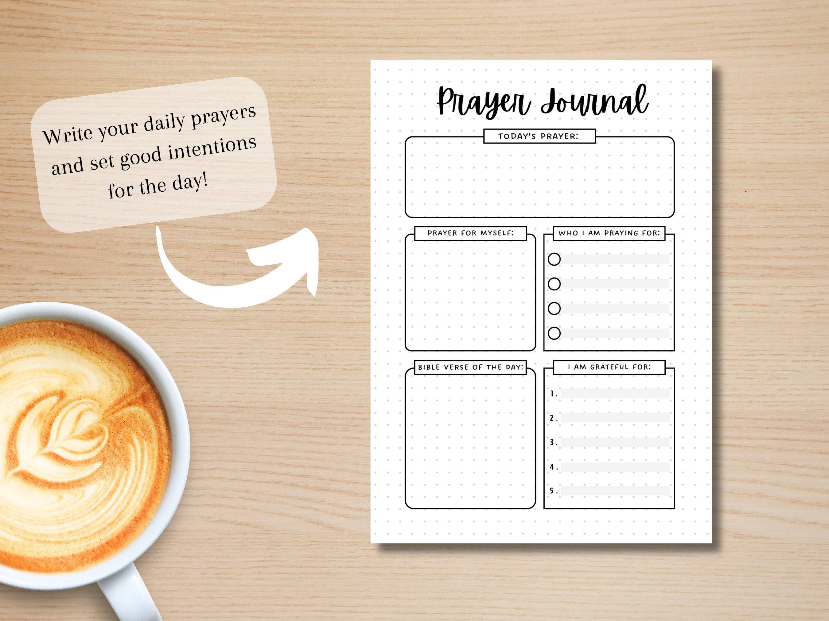 Prayer Journal - PRINTABLE Journal Page - Planner Page - Gratitude ...