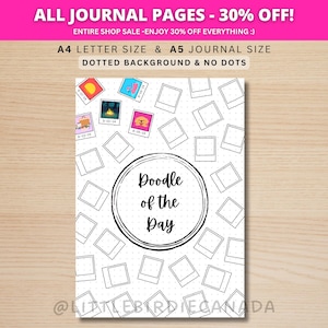 Doodle Polaroid del día - Página de diario IMPRIMIBLE - Página de agenda - Página de dibujo - Página de diario de dibujo - Desafío de doodle - Doodle diario