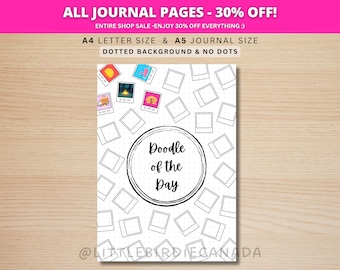 Polaroid Doodle Of The Day - PRINTABLE Journal Page - Planner Page - Drawing Page - Drawing Journal Page - Doodle Challenge - Daily Doodle