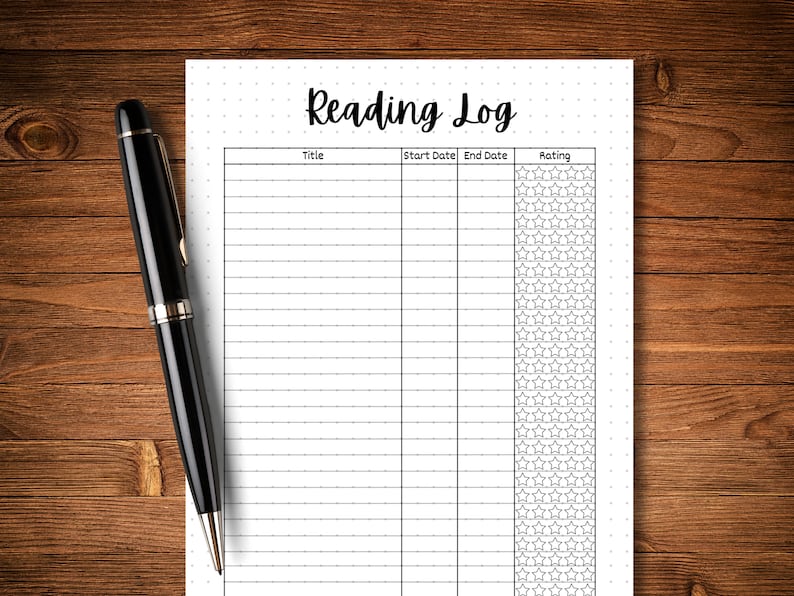 Reading Log Chart - PRINTABLE Journal Page - Planner Page - Book Tracker - Reading Tracker - Habit Tracker - Track Books Read - Book Journal image 7