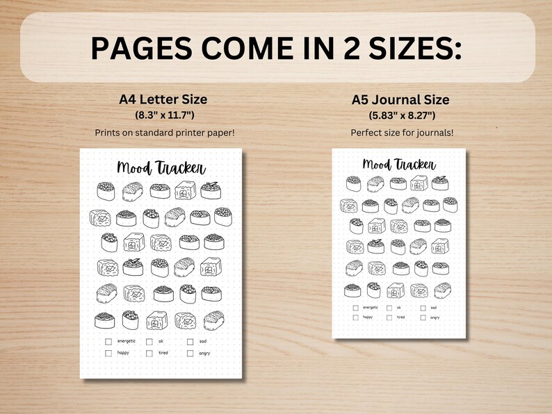 Sushi Mood Tracker - PRINTABLE Journal Page - Planner Page - Feelings ...