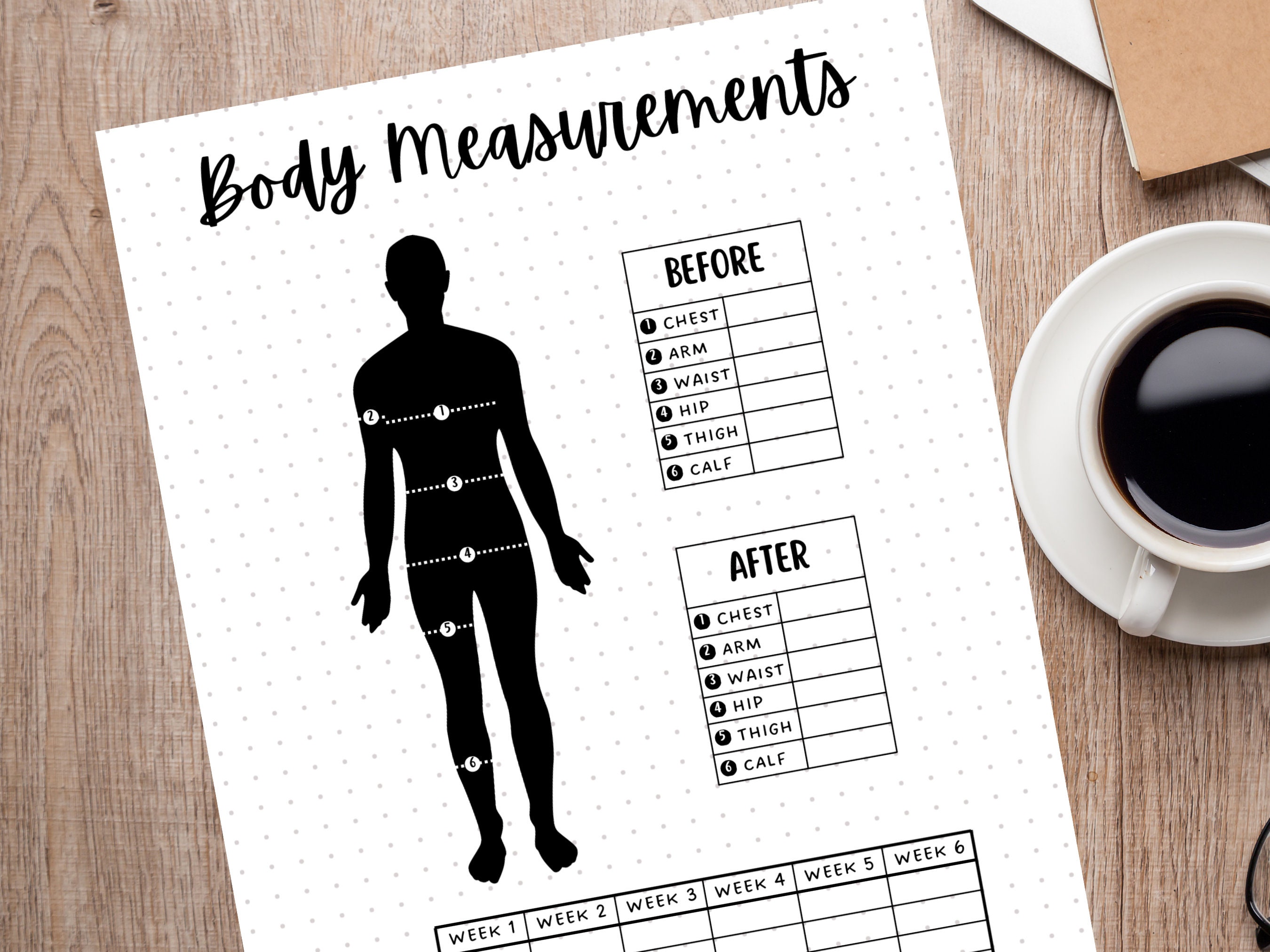 Body Measurements Tracker - PRINTABLE Journal Page - Planner Page ...