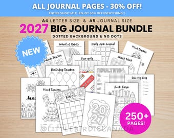 Pack de journaux 2027 *NOUVEAU* - Pages de journal à imprimer - Agenda numérique - Formats A5 et A4 - Journal 2027 - Téléchargement numérique - Plus de 250 pages