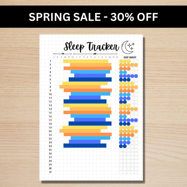 Sleep Tracker - A5 Journal Page - PRINTABLE Monthly Sleep Tracker - Sleep Log - Sleep Analysis - Sleep Quality - Sleep Cycle