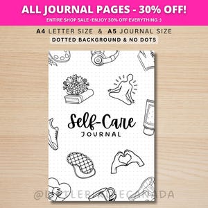 Self Care Journal Title Page - PRINTABLE Journal Page - Self Care Planner - Selfcare - Wellness Journal - Wellness Planner - Track Self Care image 1