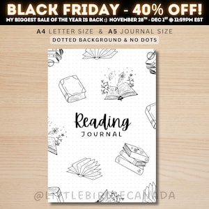 Portada de diario de lectura - Página de diario IMPRIMIBLE - Página de título de diario de libros - Rastreador de lectura - Rastreador de libros - Registro de lectura - Portada de libro