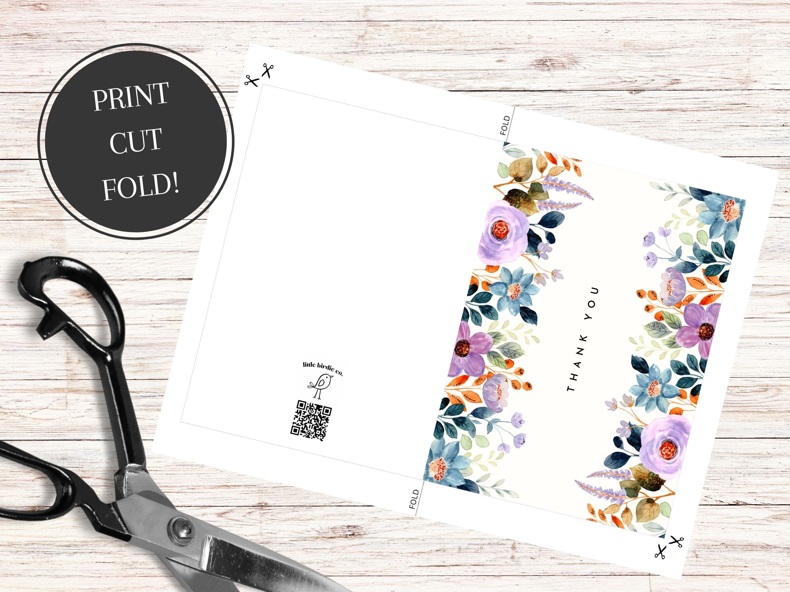 Printable Thank You Card Floral Thank You Card Flower Thank - Etsy
