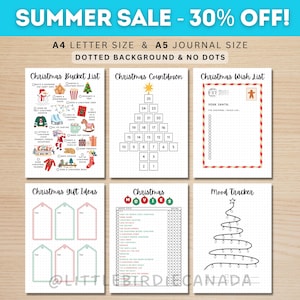 Christmas Journal Bundle - PRINTABLE A5 Journal Pages - Value Pack