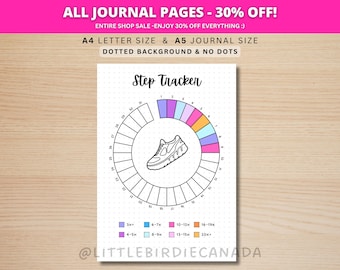 Step Tracker Monthly - PRINTABLE Journal Page - Planner Page - Fitness Tracker - Health Tracker - Fitness Goal - Step Goal - Track Steps