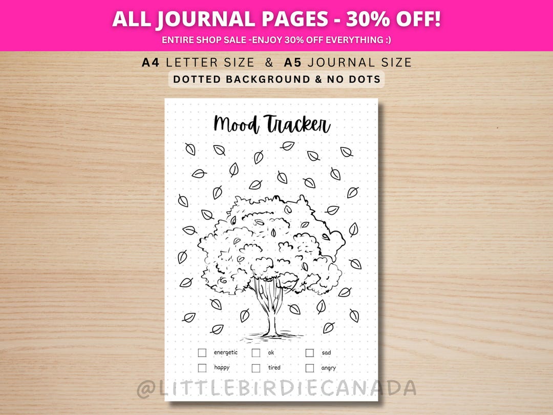 Leaves Mood Tracker - PRINTABLE Journal Page - Planner Page - Feelings ...