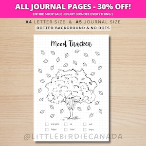 Leaves Mood Tracker - PRINTABLE Journal Page - Planner Page - Feelings Tracker - Daily Mood Tracker - Journal Template - Autumn Mood Tracker